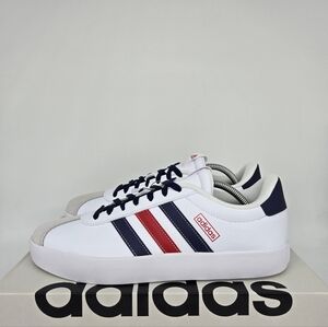 New adidas Vl Court 3.0 White Team Navy Blue Scarlet IF4465 Men's Shoes Size 10